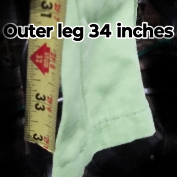 Retro look color block green pants Lg corduroy - Picture 4 of 6